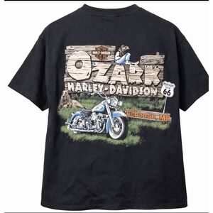 Harley-Davidson Ozark Lebanon MO Route 66 Graphic T-Shirt Black 2008 Mens XL